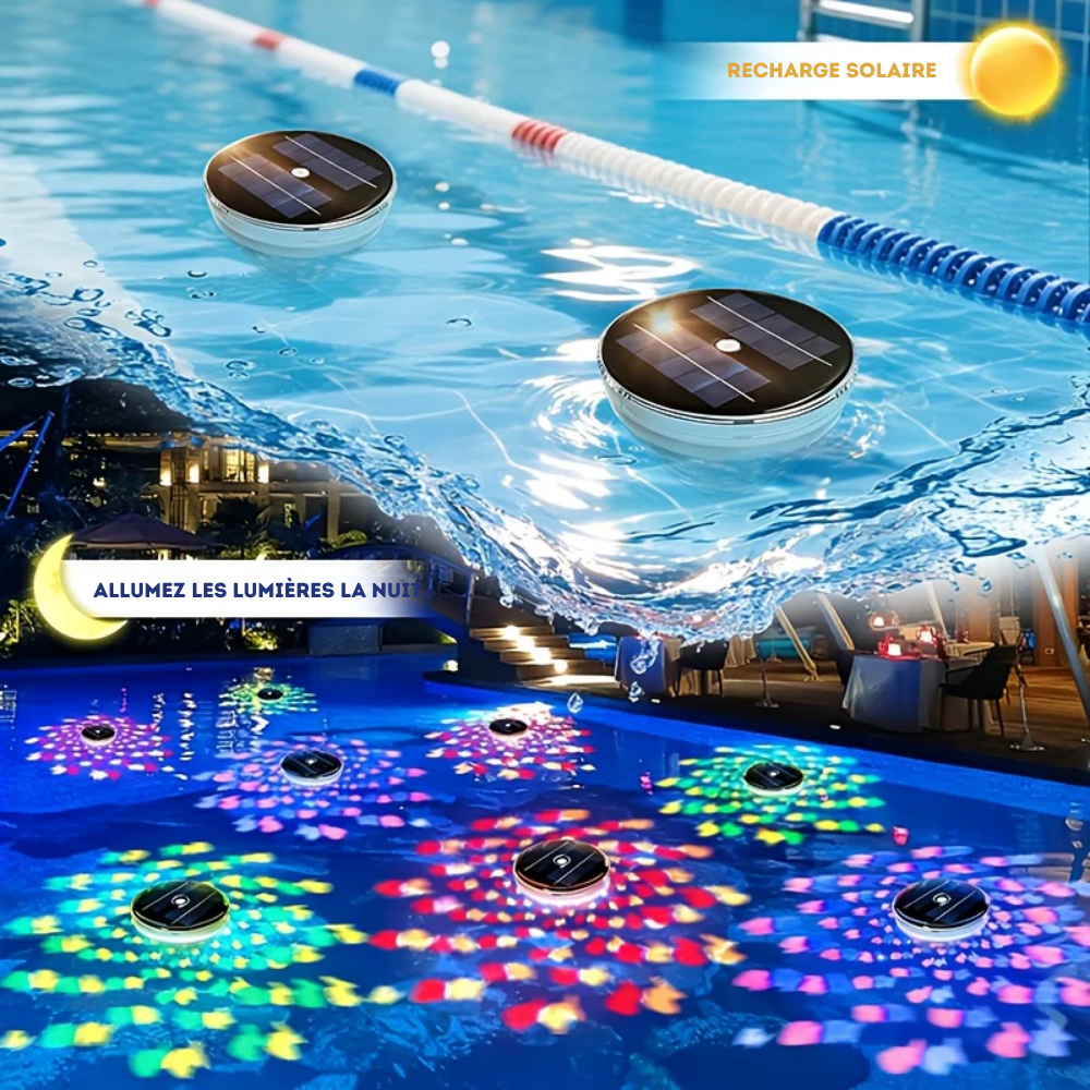Lampe Flottante Solaire Piscine LED Projection Poisson Océanique IP68