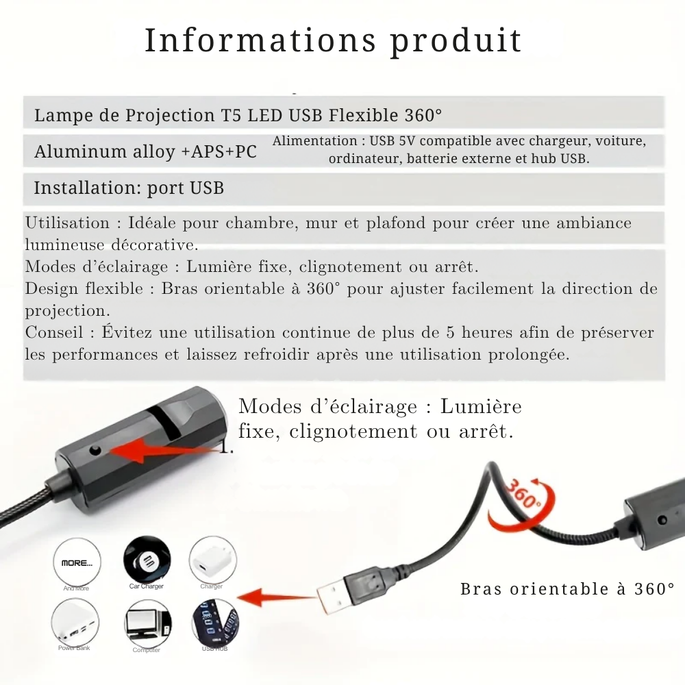 Veilleuse Projecteur Arbre de Vie LED – Lampe de Projection Rotative 360° pour Décoration de Chambre