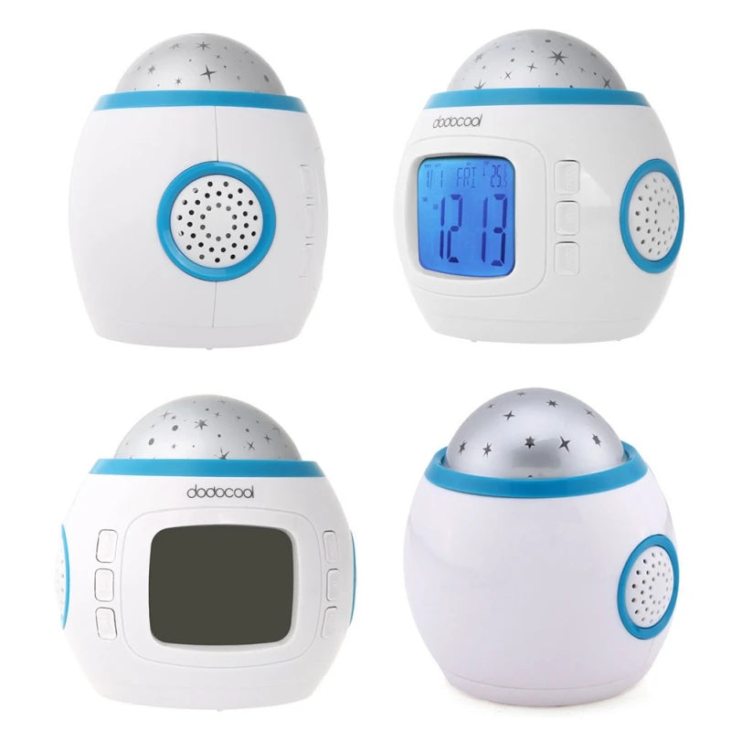 Réveil Projecteur Étoiles Enfant Veilleuse Musique LED