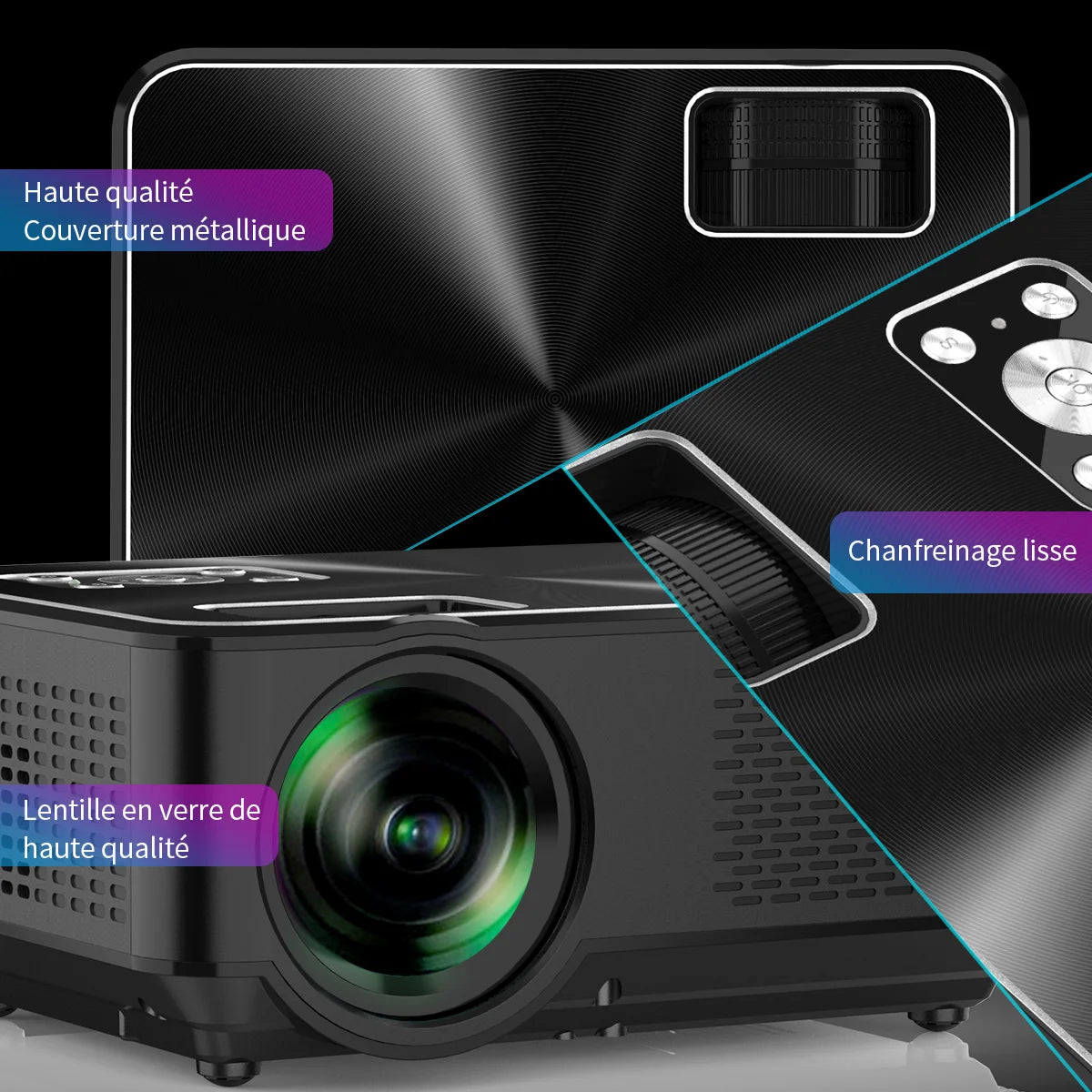 Projecteur Cinéma 1080P 5500 Lux 200" Portable Y60