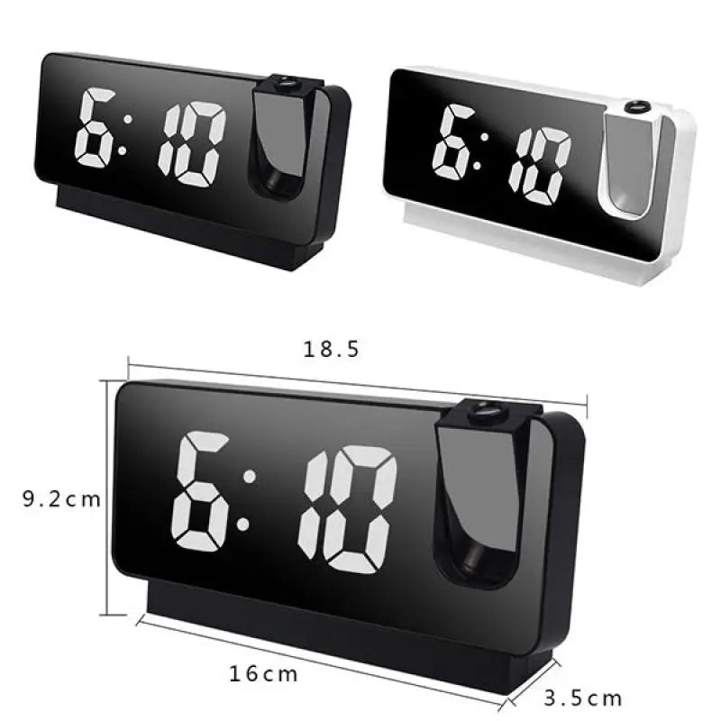 Réveil Projecteur LED Rotatif 180° Silencieux + Alarme