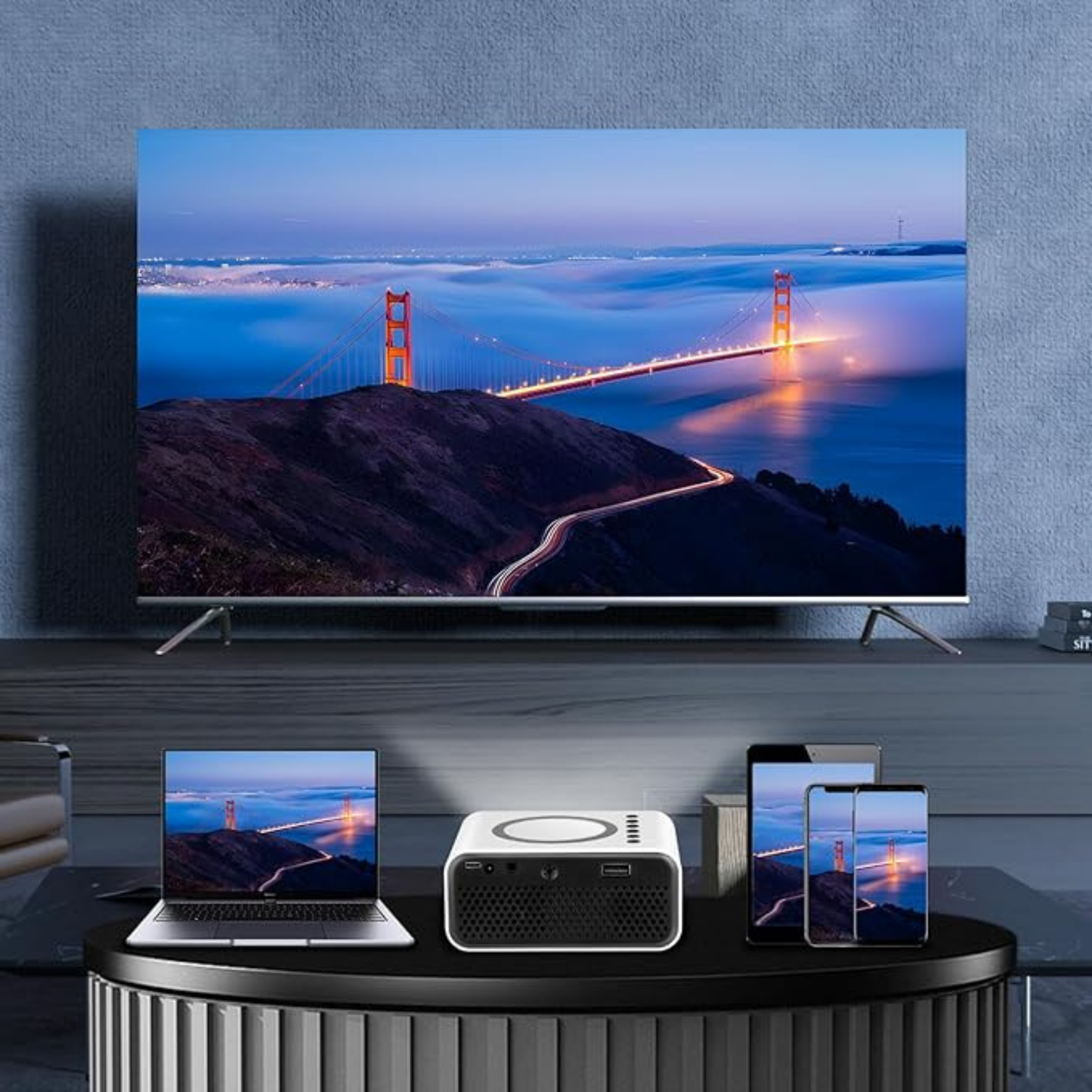 Projecteur Mini LED 1400 Lumens pour Home Cinéma - Android/iOS