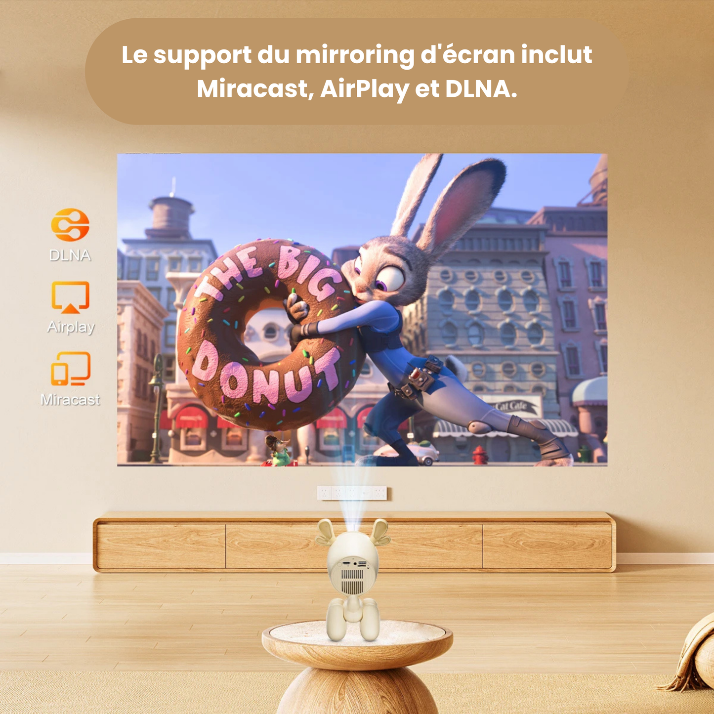 Projecteur Cinéma 4K Mini WiFi6 BT5.0 720P Android 13