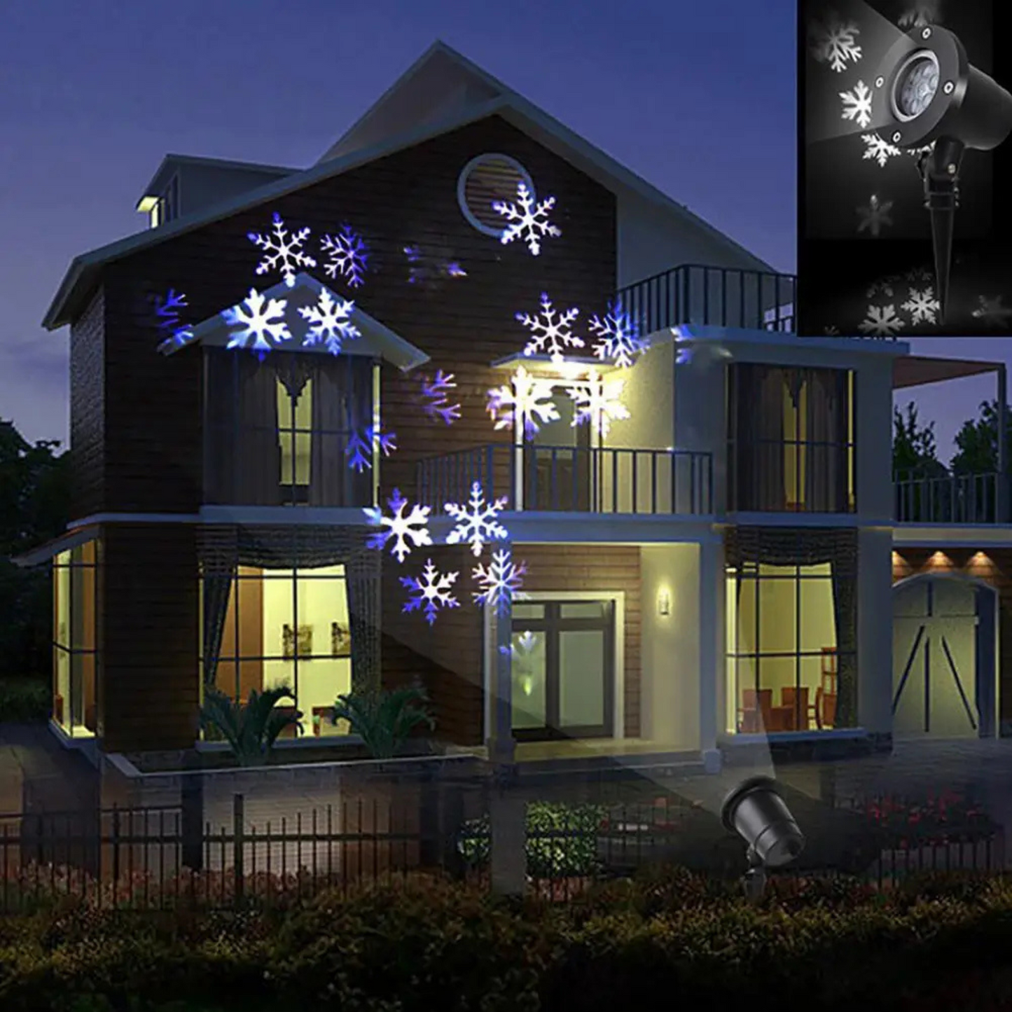Projecteur Noël Laser Solaire Flocon Neige Fête Extérieur