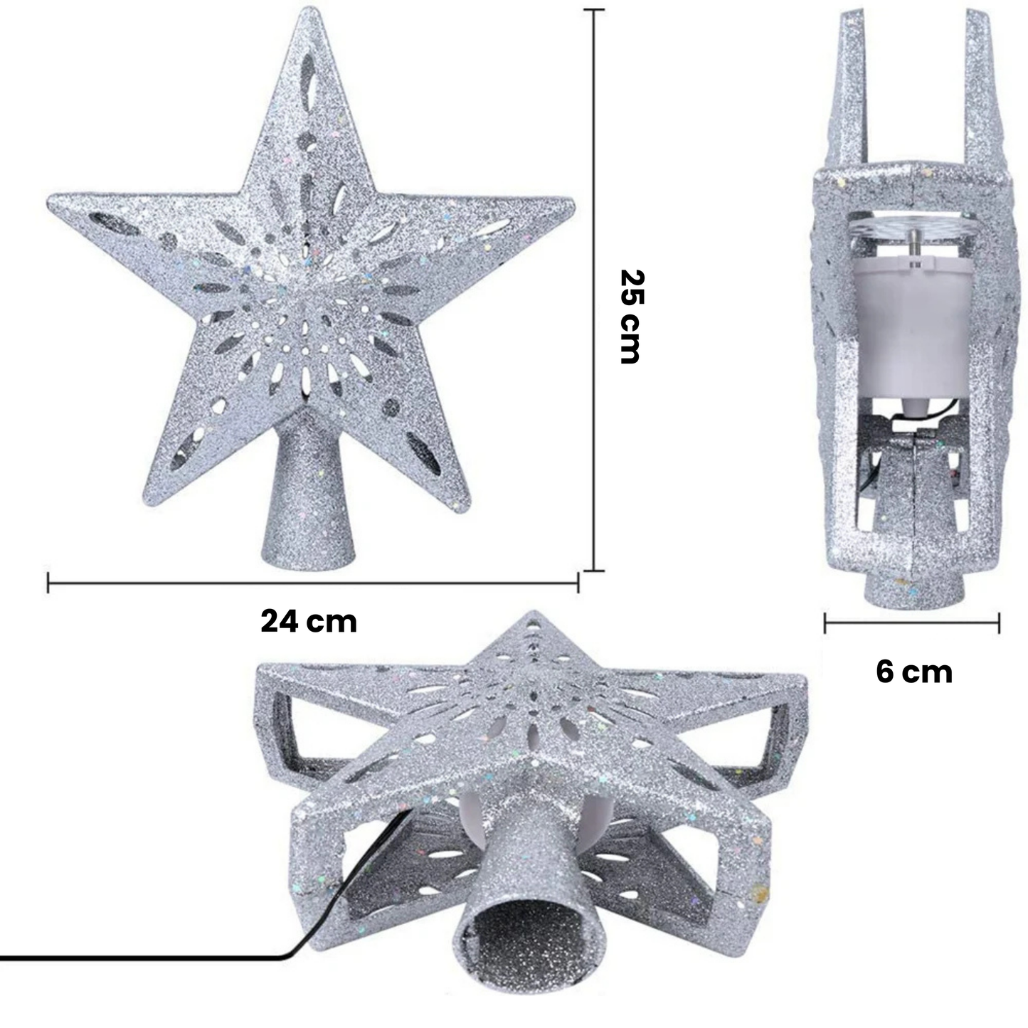 Projecteur Noël LED Flocons 3D pour Sapin Scintillant
