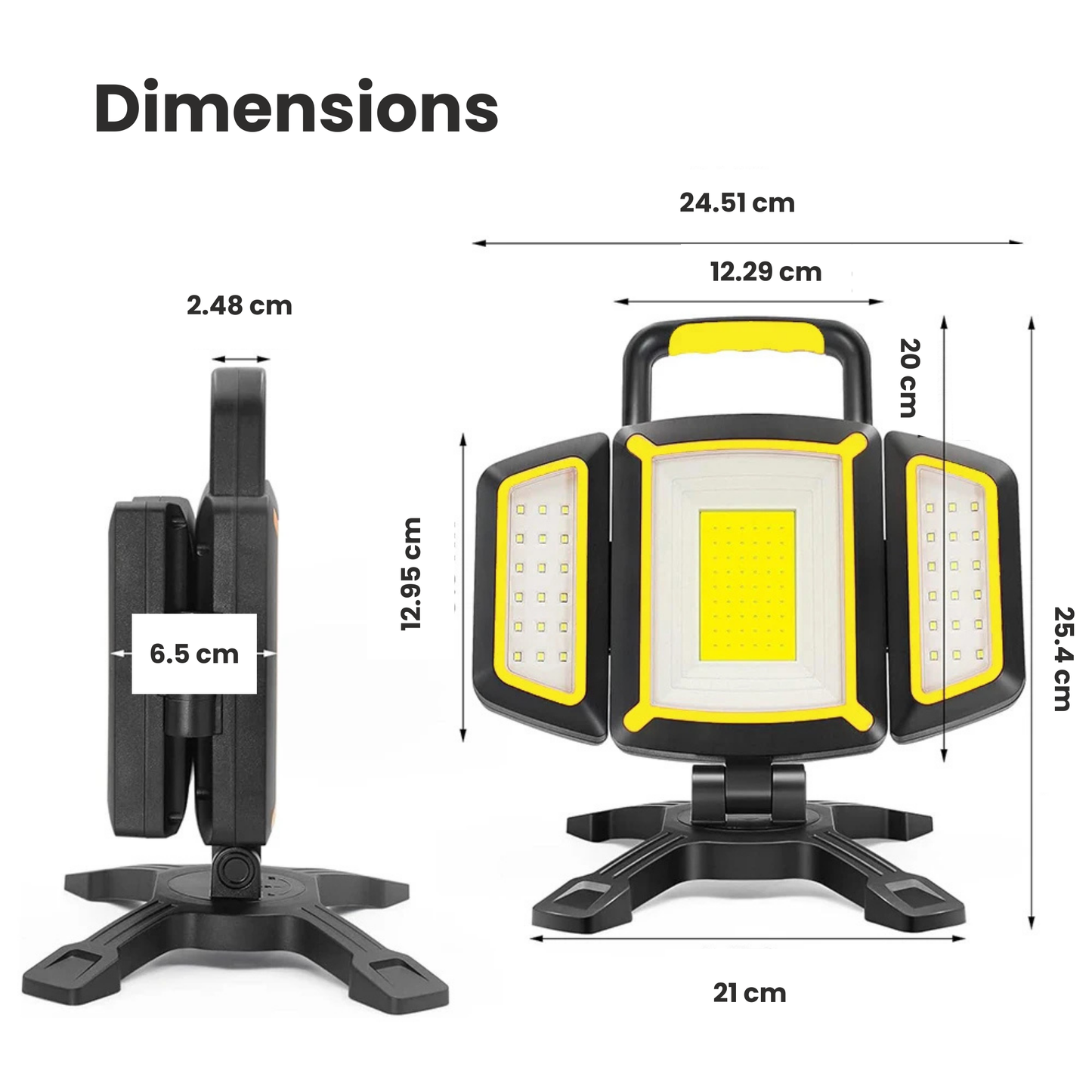 Projecteur de chantier sans fil LED 3000 lm rechargeable