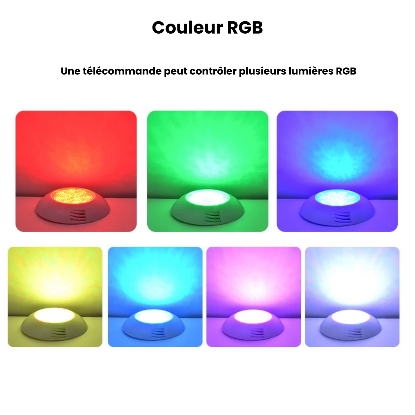 Projecteur de piscine RGB 35W avec télécommande IP68