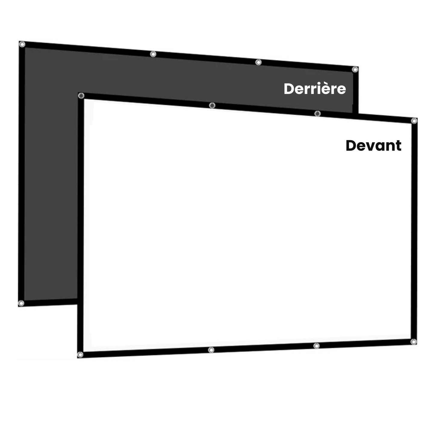 Écran projecteur souple 84 à 150 pouces intérieur/extérieur