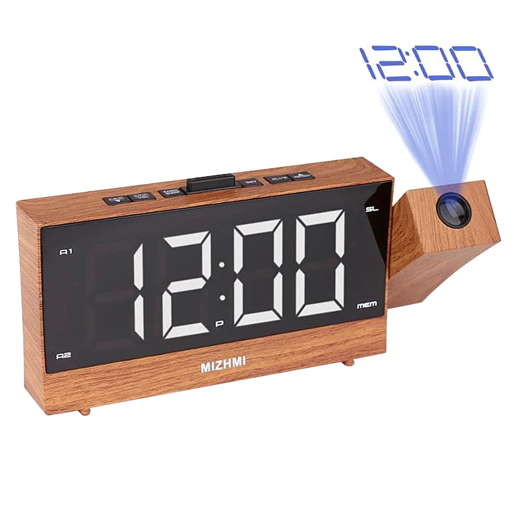 Réveil Projecteur LED Radio FM Snooze USB Chambre