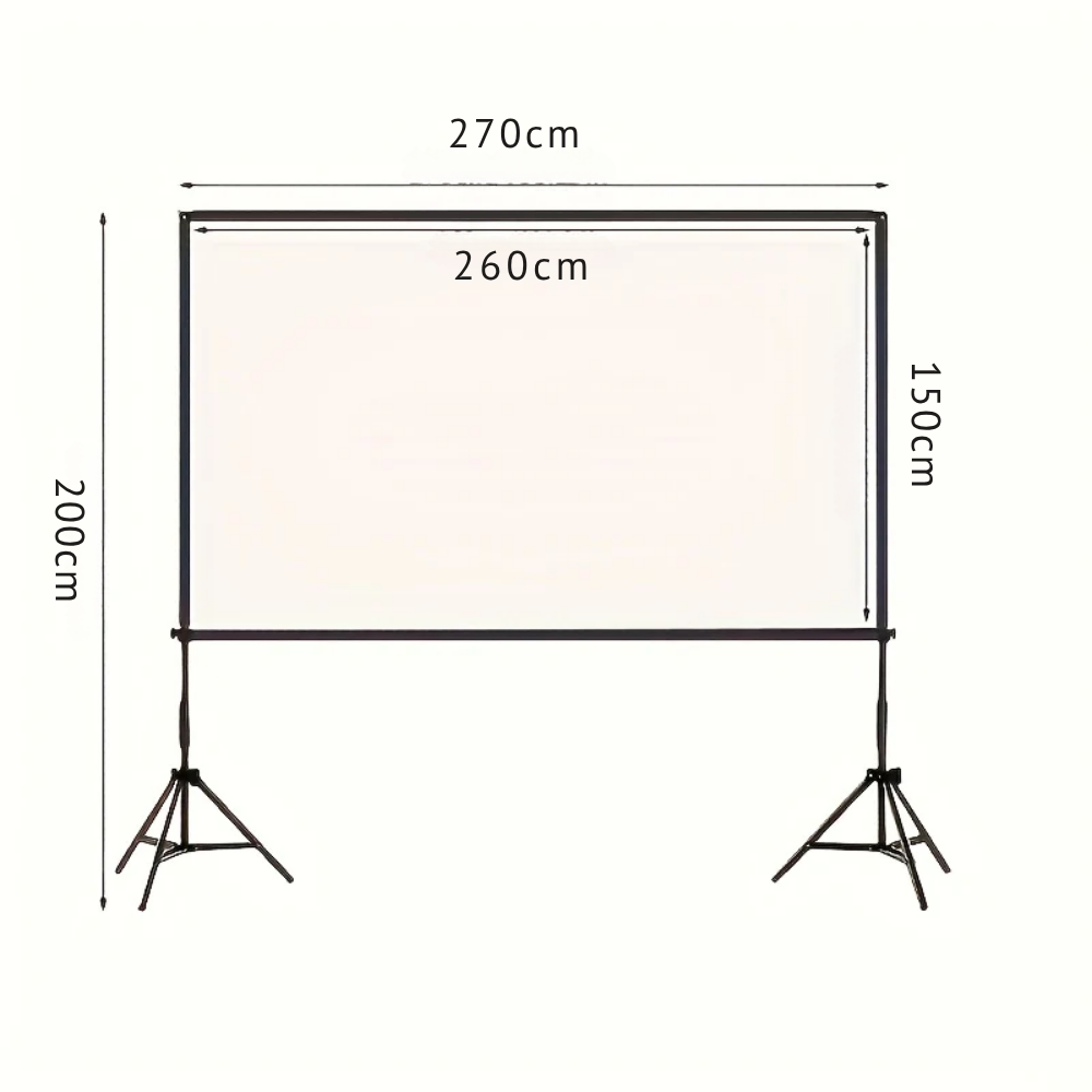 Écran de Projection Portable Extérieur 120 Pouces avec Trépied Robuste – Toile de Cinéma Compatible Tous Projecteurs