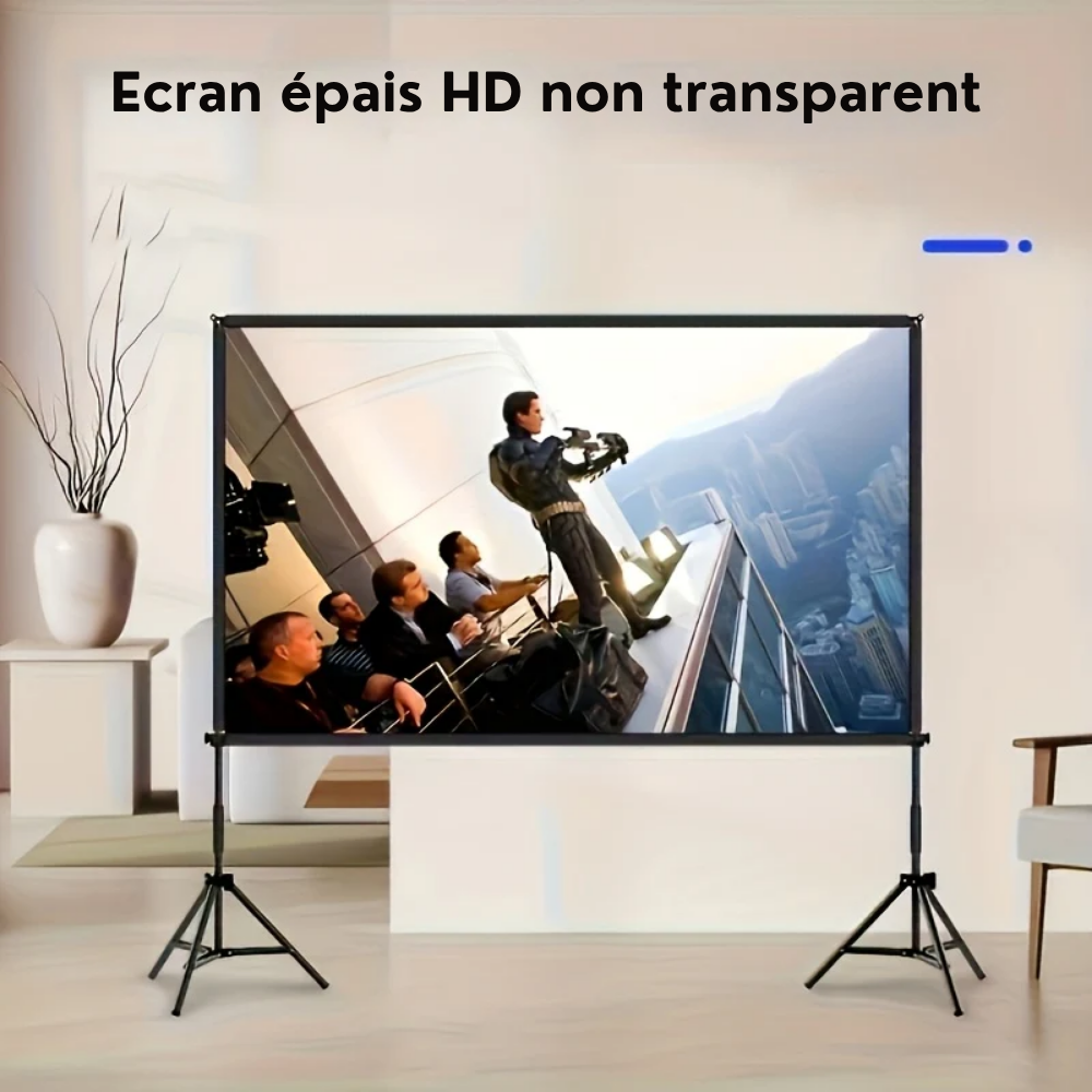 Écran de Projection Portable Extérieur 120 Pouces avec Trépied Robuste – Toile de Cinéma Compatible Tous Projecteurs