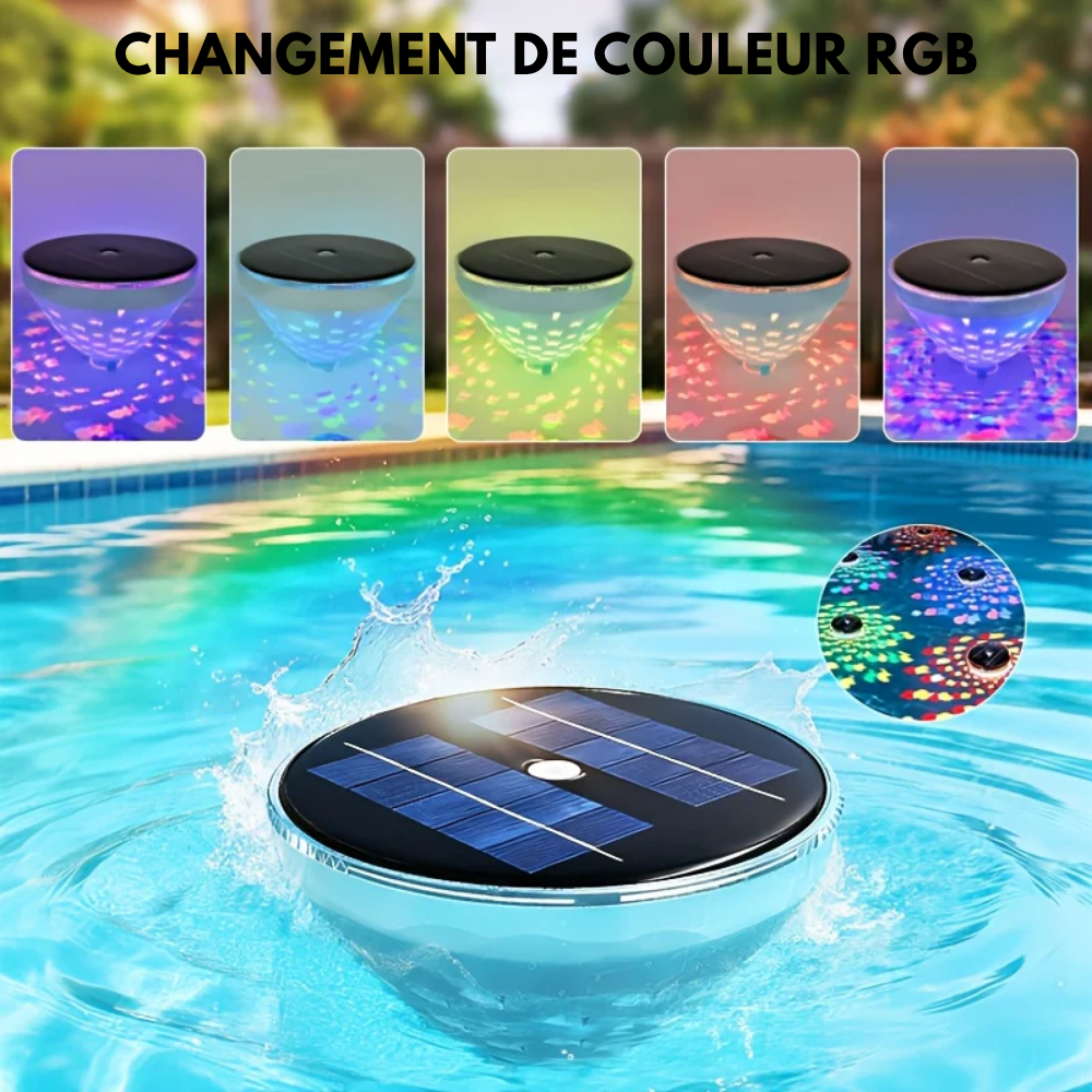 Lampe Flottante Solaire Piscine LED Projection Poisson Océanique IP68