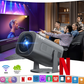 Mini Projecteur Portable Android 11 WiFi 6 HD 720P Compatible 4K Mini Home Cinéma