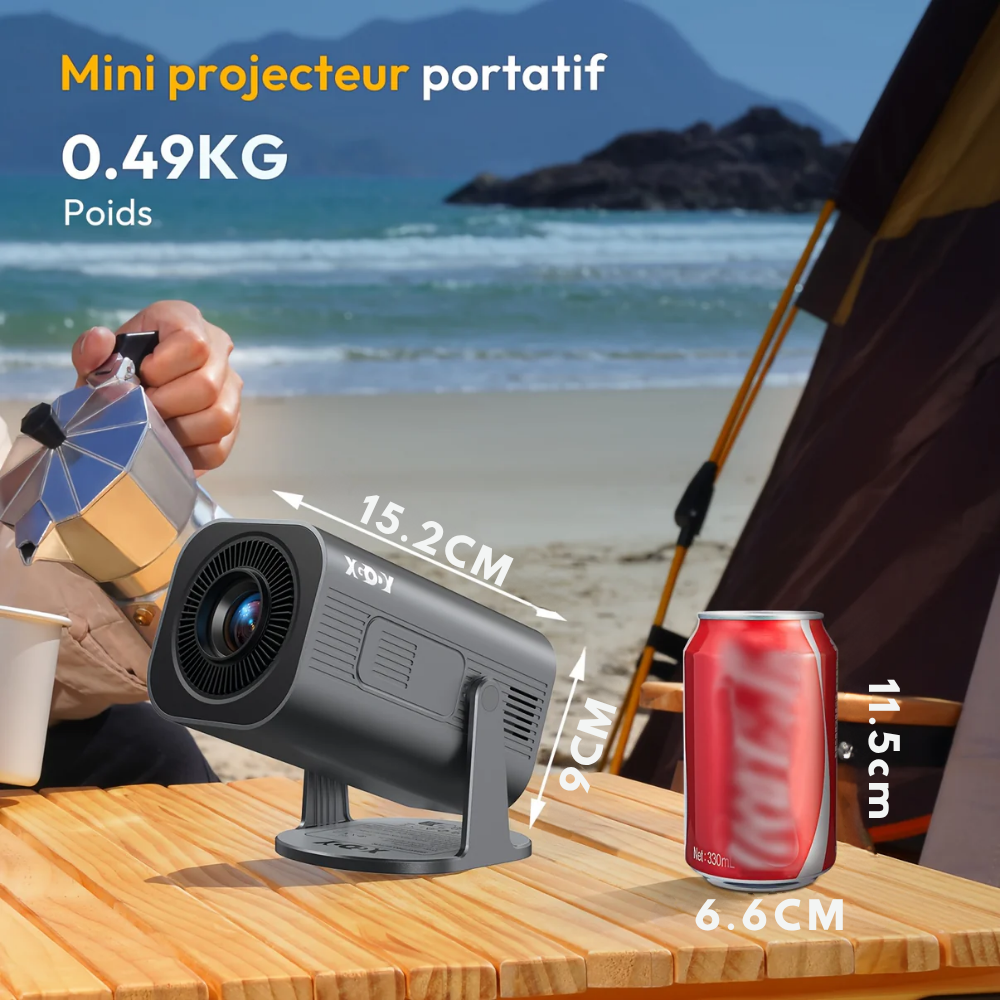 Mini Projecteur Portable Android 11 WiFi 6 HD 720P Compatible 4K Mini Home Cinéma