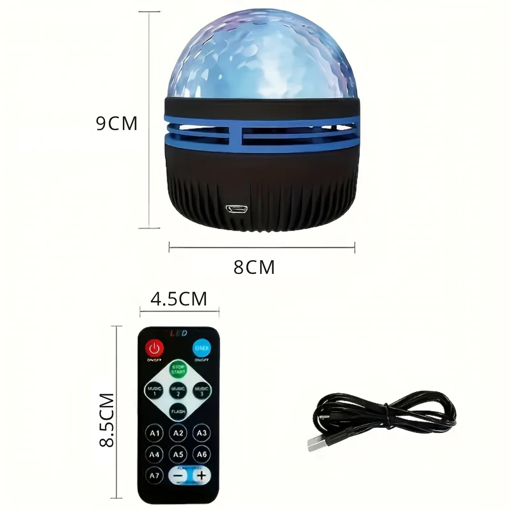 Projecteur LED Effet Vagues LED USB – Projecteur 3D avec Télécommande
