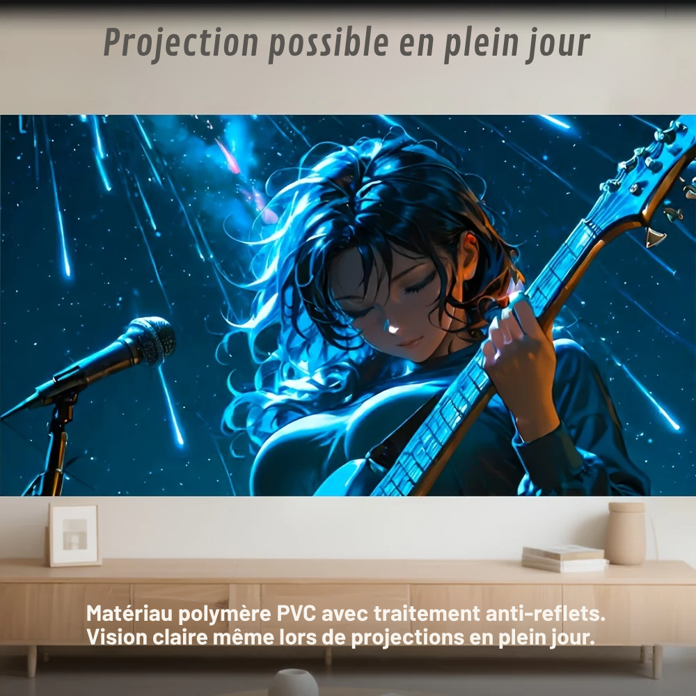 Écran de Projection Portable 4K Ultra HD – Toile 16:9 pour Home Cinéma et Vidéoprojecteur