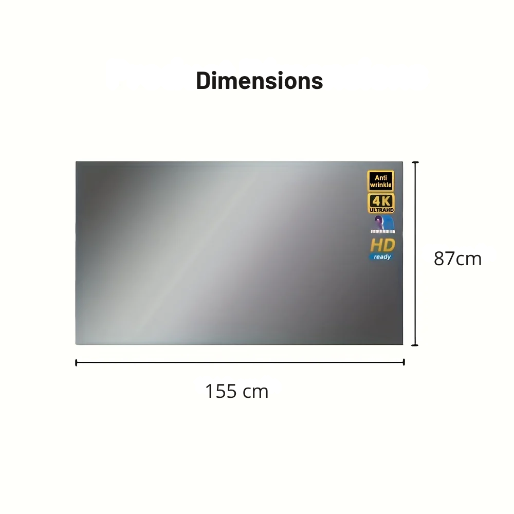 Écran de Projection Portable 4K Ultra HD – Toile 16:9 pour Home Cinéma et Vidéoprojecteur