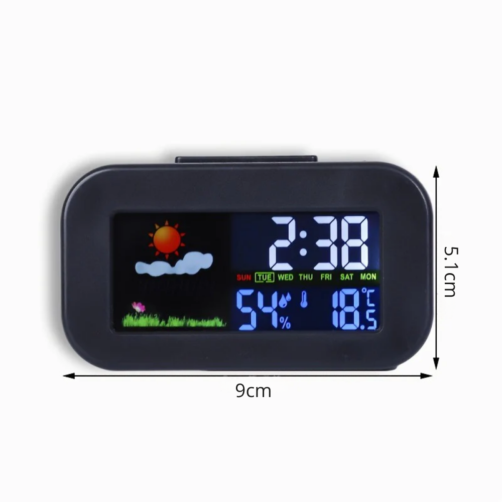 Station Météo à Écran Coloré – Thermomètre Hygromètre avec Alarme et Grand Écran Rétroéclairé