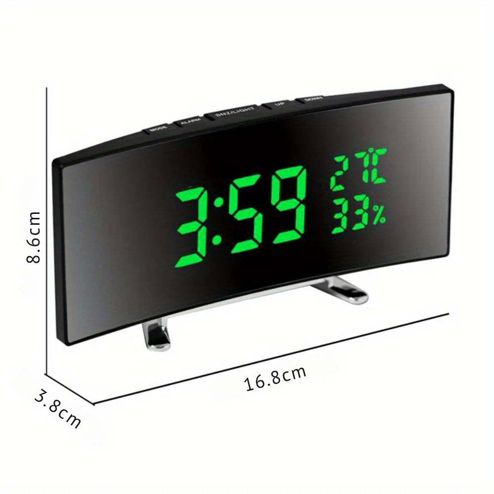 Réveil LED Multifonction – Horloge Numérique avec Grand Écran, Température et Humidité