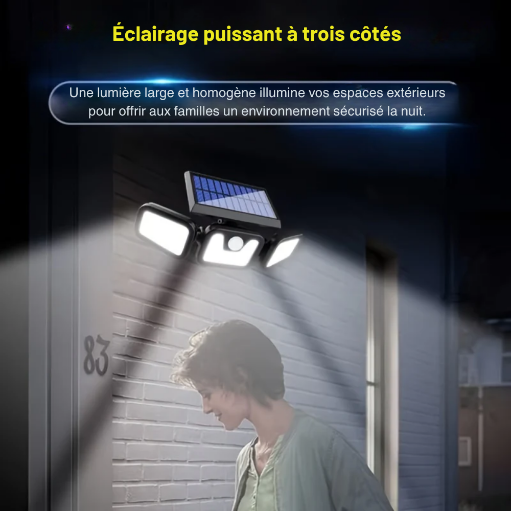 Projecteur Solaire Extérieur 74 LED avec Détecteur de Mouvement IP55 – Éclairage Jardin Haute Performance