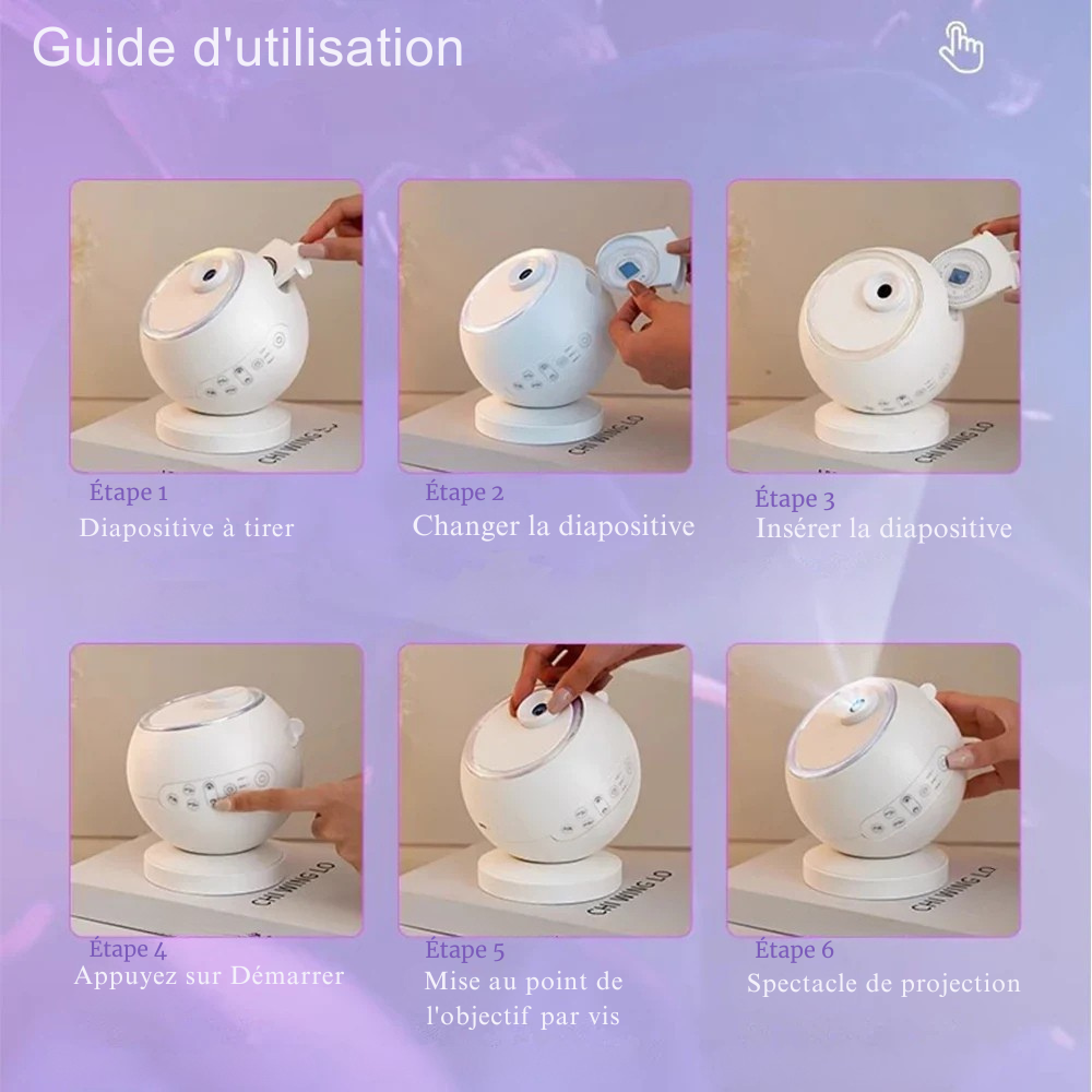 Projecteur d’étoiles enfant 12-en-1 – Veilleuse ciel étoilé 360° avec Bluetooth