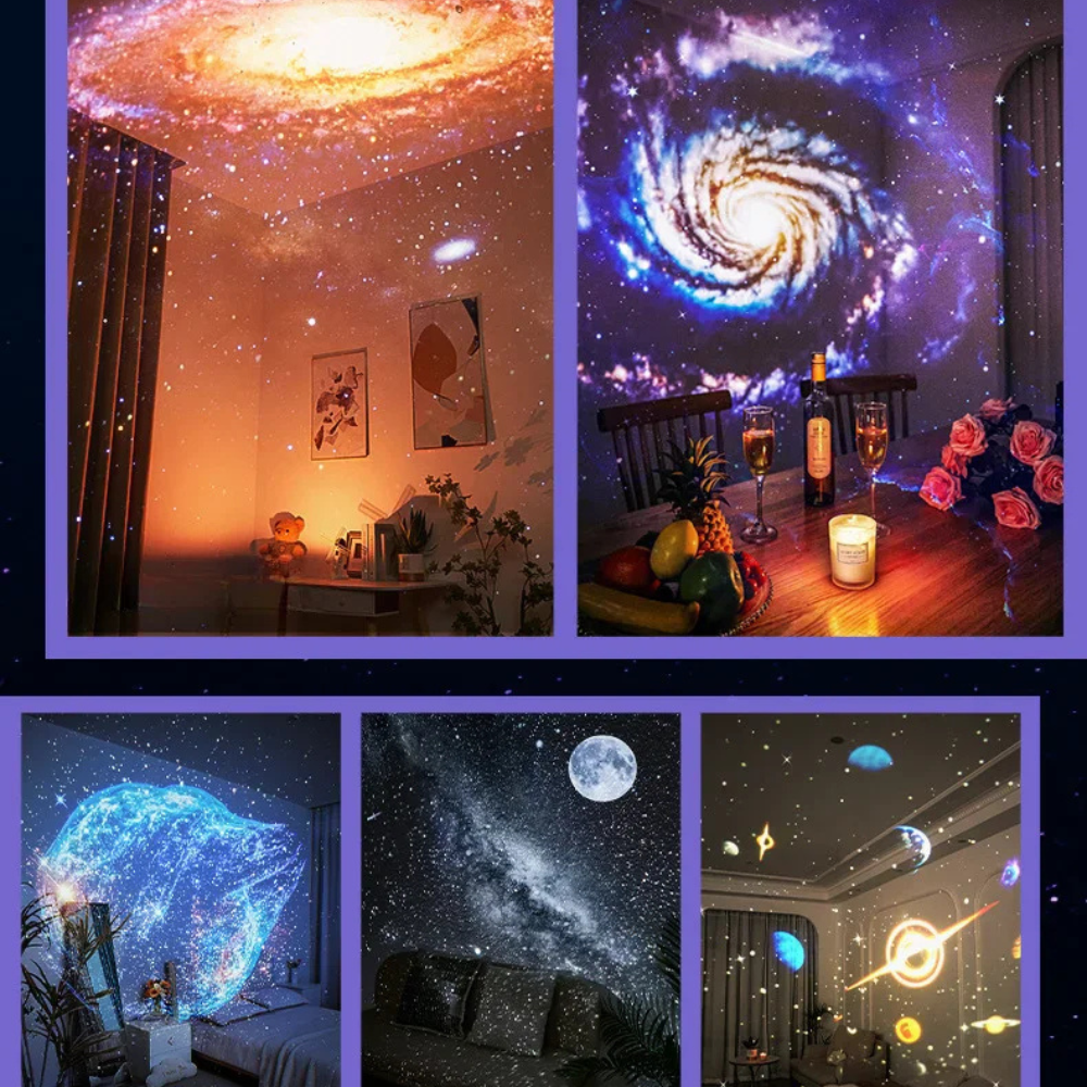 Projecteur d’étoiles enfant 12-en-1 – Veilleuse ciel étoilé 360° avec Bluetooth