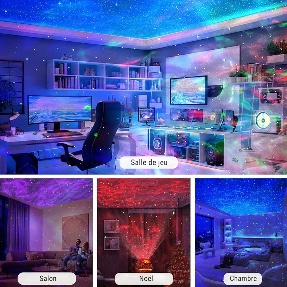 Projecteur d’étoiles œuf de dinosaure – Lampe LED ciel étoilé avec musique sans fil