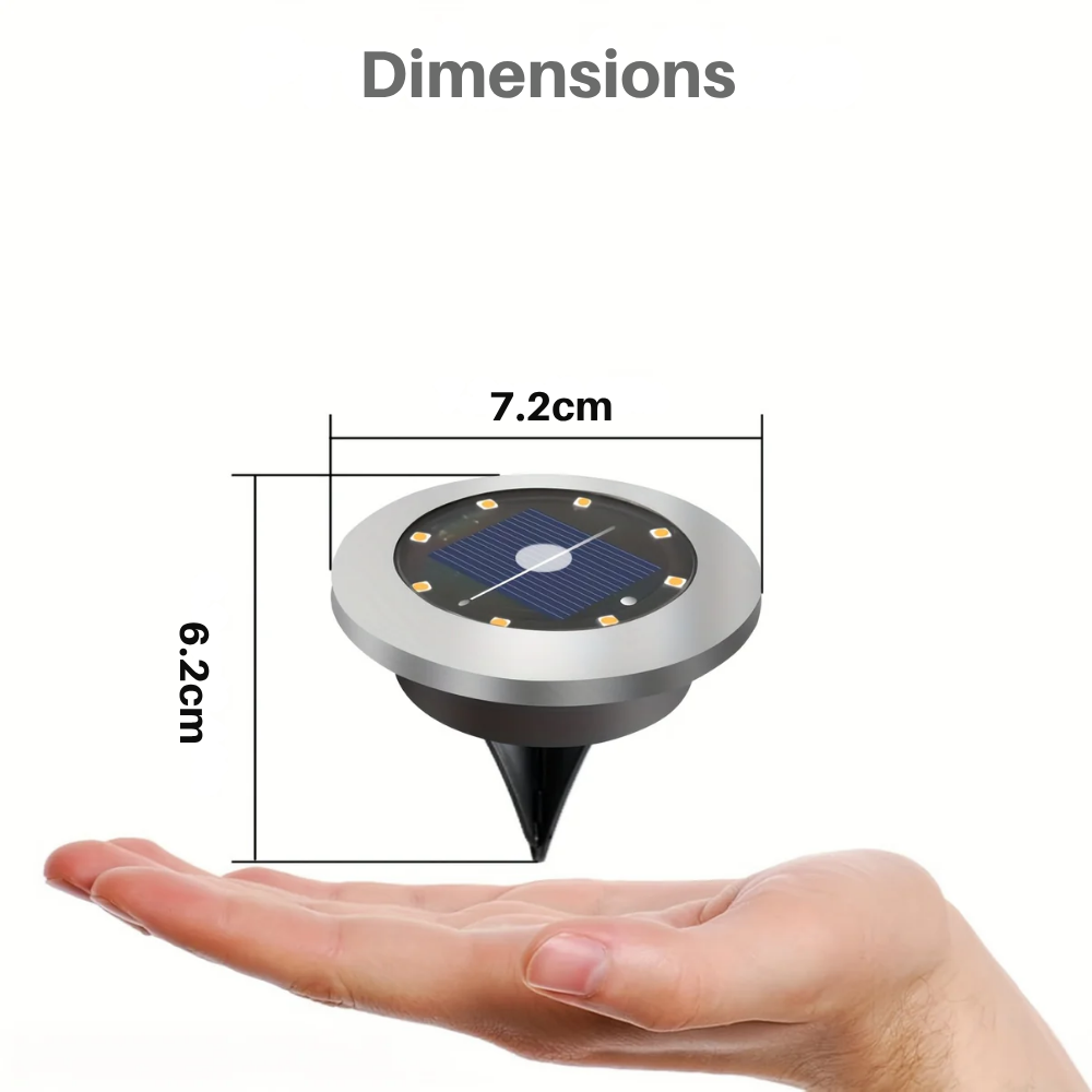 8 Projecteurs Solaires LED pour Jardin – Éclairage de Sol en Acier Inoxydable