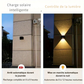 Lampe Murale Solaire LED Tungstène avec Détecteur de Mouvement pour Jardin et Extérieur
