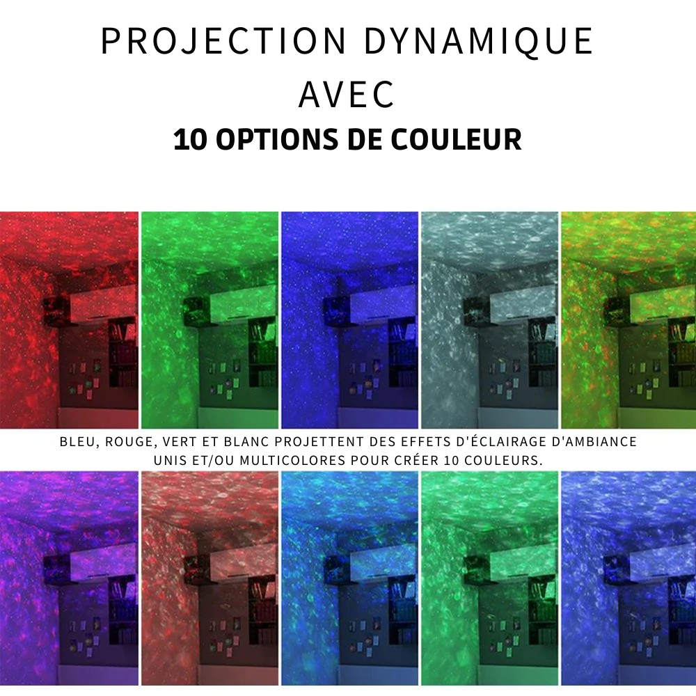 Projecteur Galaxy LED – Ciel Étoilé, Bluetooth, Vagues Océan