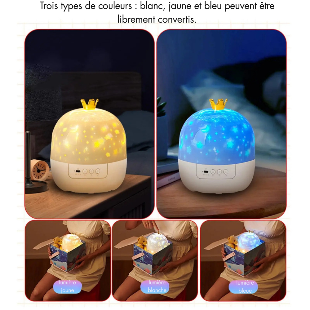 Projecteur LED Galaxy 360° – Rotatif, Cadeau Anniversaire Enfant
