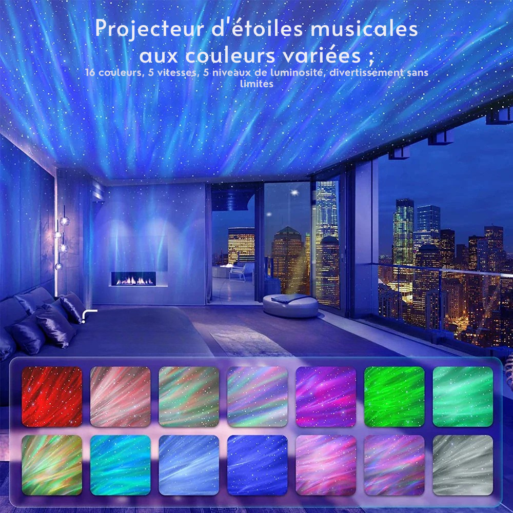 Projecteur Galaxy Étoilé LED pour Chambre avec Effet Aurore