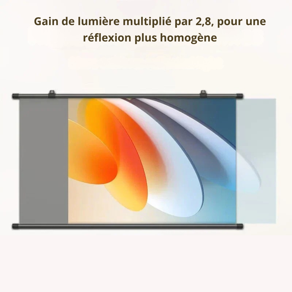 Écran de projection mural 72" 16:9 – Anti-lumière pour cinéma maison et home office