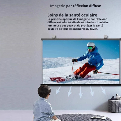 Écran de projection mural 72" 16:9 – Anti-lumière pour cinéma maison et home office