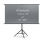 Écran de vidéoprojecteur 4K HD 16:9 avec support unique – Intérieur/extérieur, cinéma maison, bureau et jardin