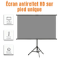 Écran de vidéoprojecteur 4K HD 16:9 avec support unique – Intérieur/extérieur, cinéma maison, bureau et jardin