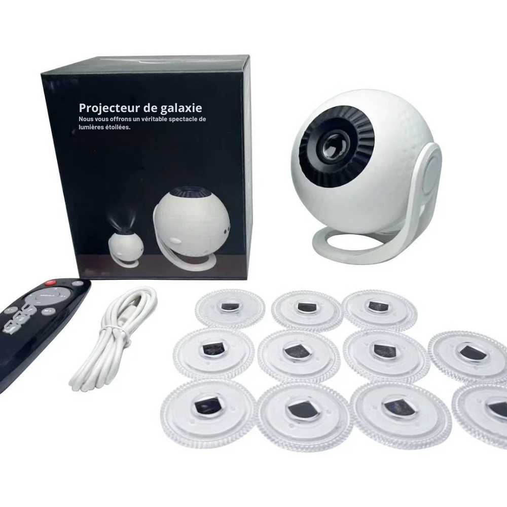 Projecteur galaxie étoilé 12-en-1 – Lampe planétarium 360° avec aurores boréales, veilleuse chambre enfants & adultes