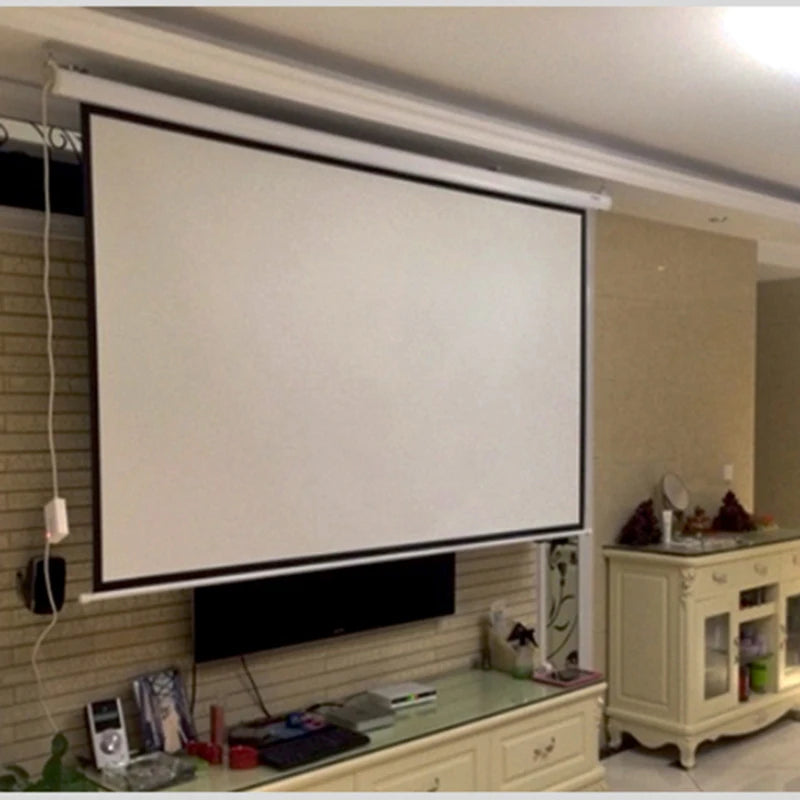 Écran vidéoprojecteur motorisé 60–100 pouces 16:9 avec télécommande