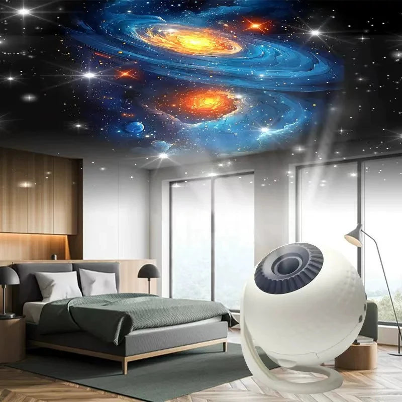 Projecteur galaxie étoilé 12-en-1 – Lampe planétarium 360° avec aurores boréales, veilleuse chambre enfants & adultes