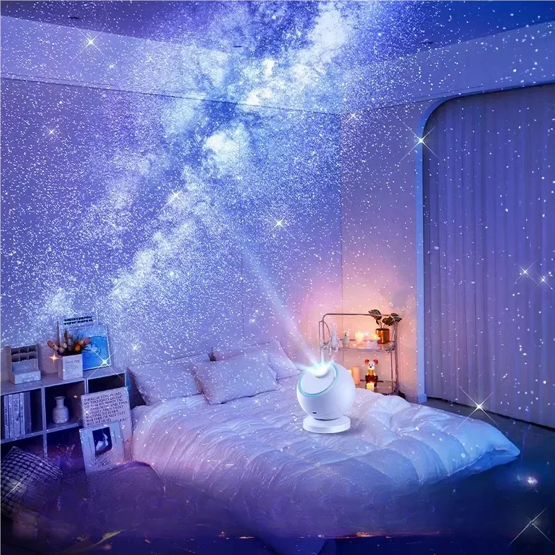 Projecteur d’étoiles enfant 12-en-1 – Veilleuse ciel étoilé 360° avec Bluetooth