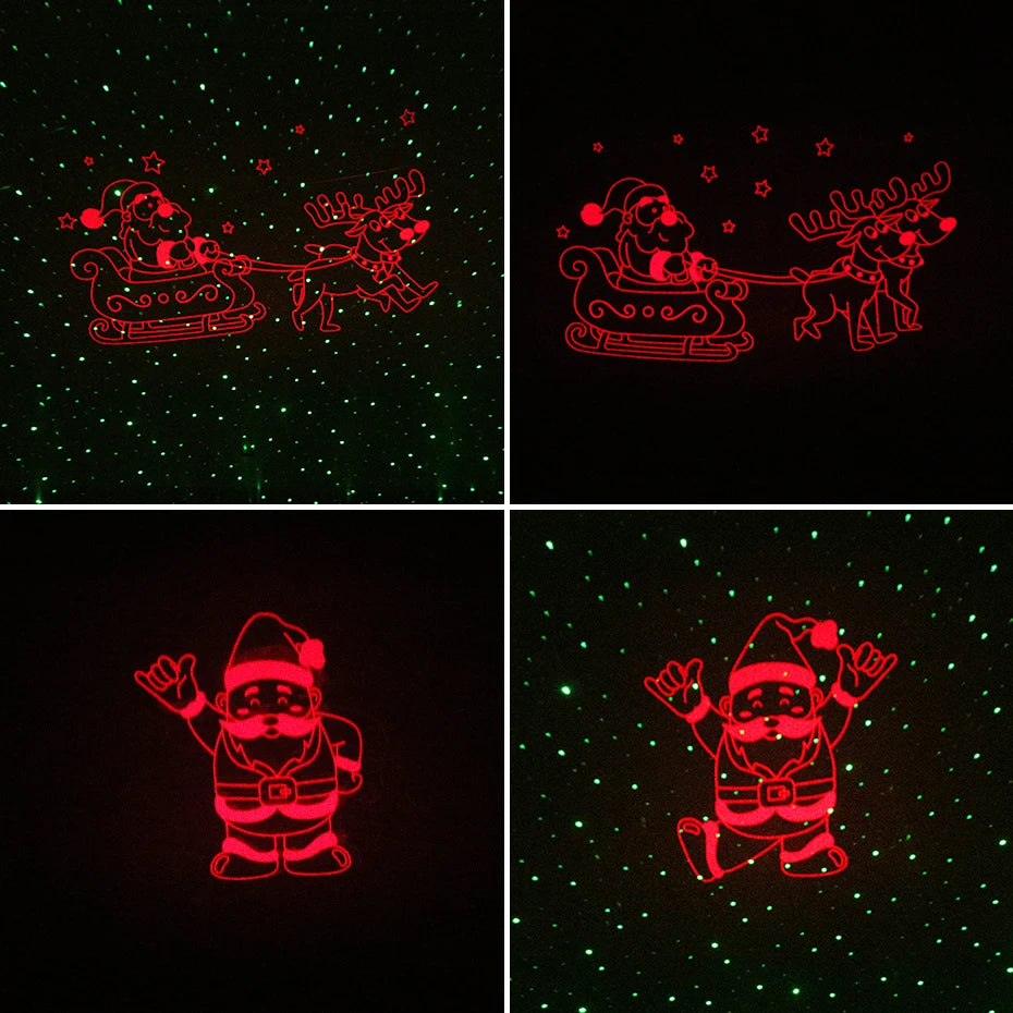Projecteur façade Noël extérieur motifs traîneau et étoiles