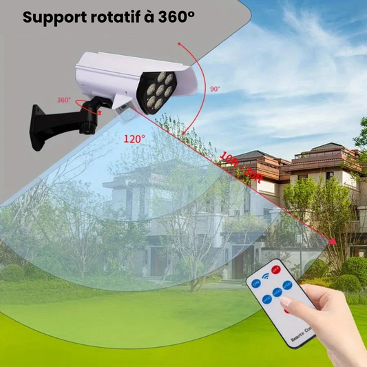 Projecteur LED solaire avec détecteur, fausse caméra