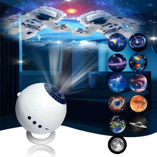 Projecteur galaxie étoilé 12-en-1 – Lampe planétarium 360° avec aurores boréales, veilleuse chambre enfants & adultes