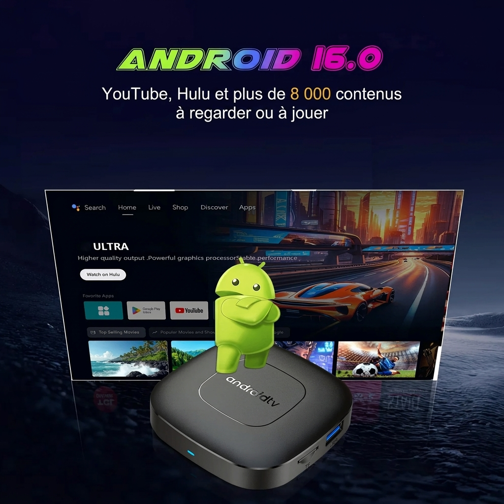 Interface Android de la box TV – version française
