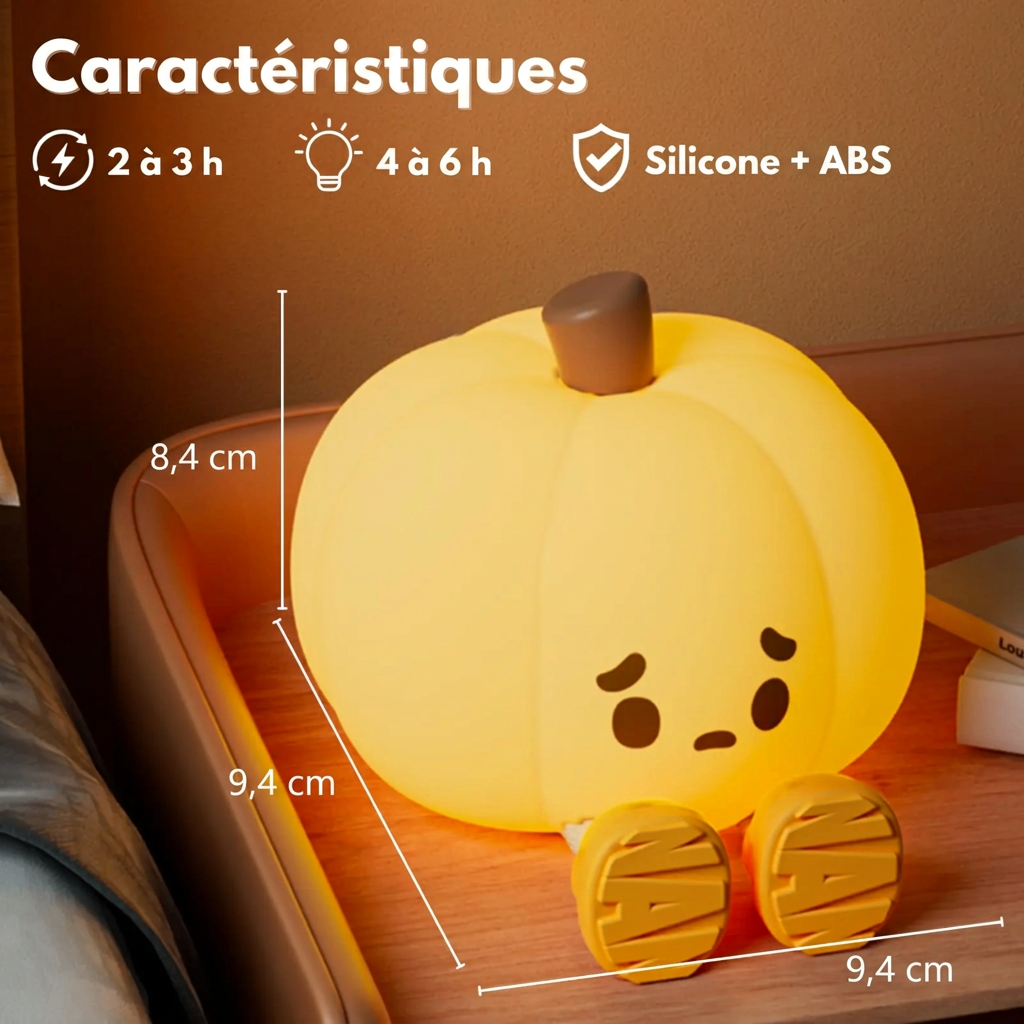 Lampe coucher de soleil rechargeable – lampe citrouille – version française