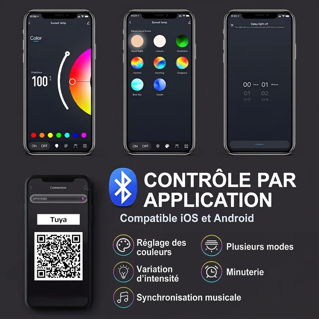 Couleurs RVB de la lampe connectée – version française