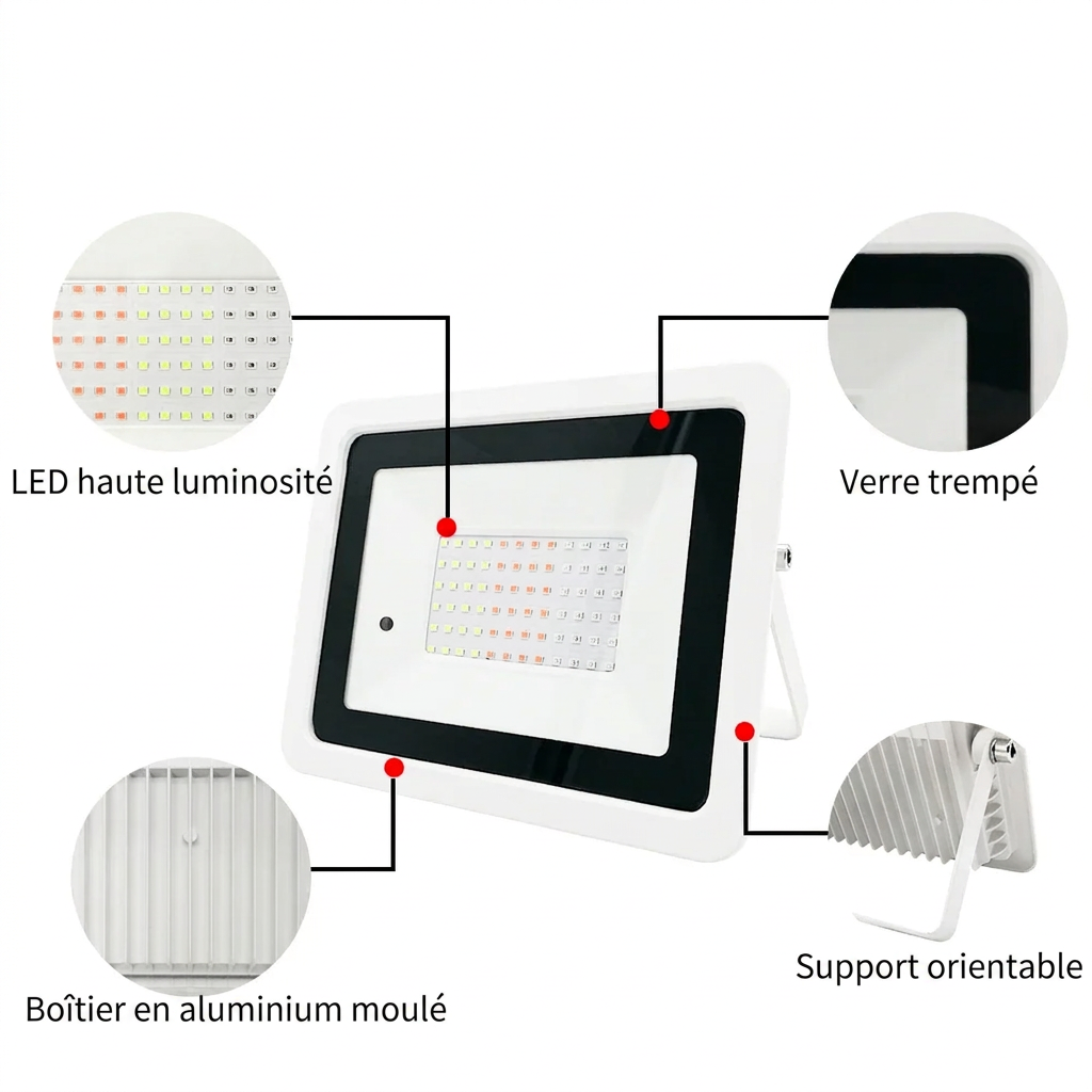 Projecteur LED RGB étanche IP68 – version française