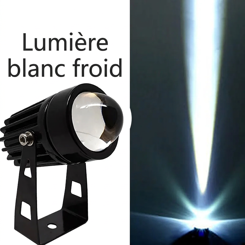 Projecteur mural LED extérieur – lumière blanc froid – version française