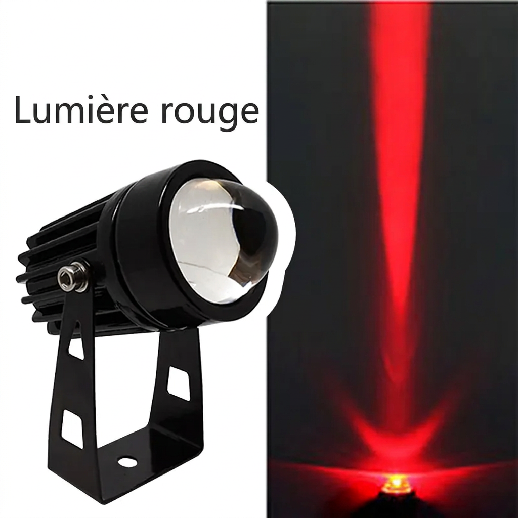 Projecteur mural LED extérieur – lumière rouge – version française