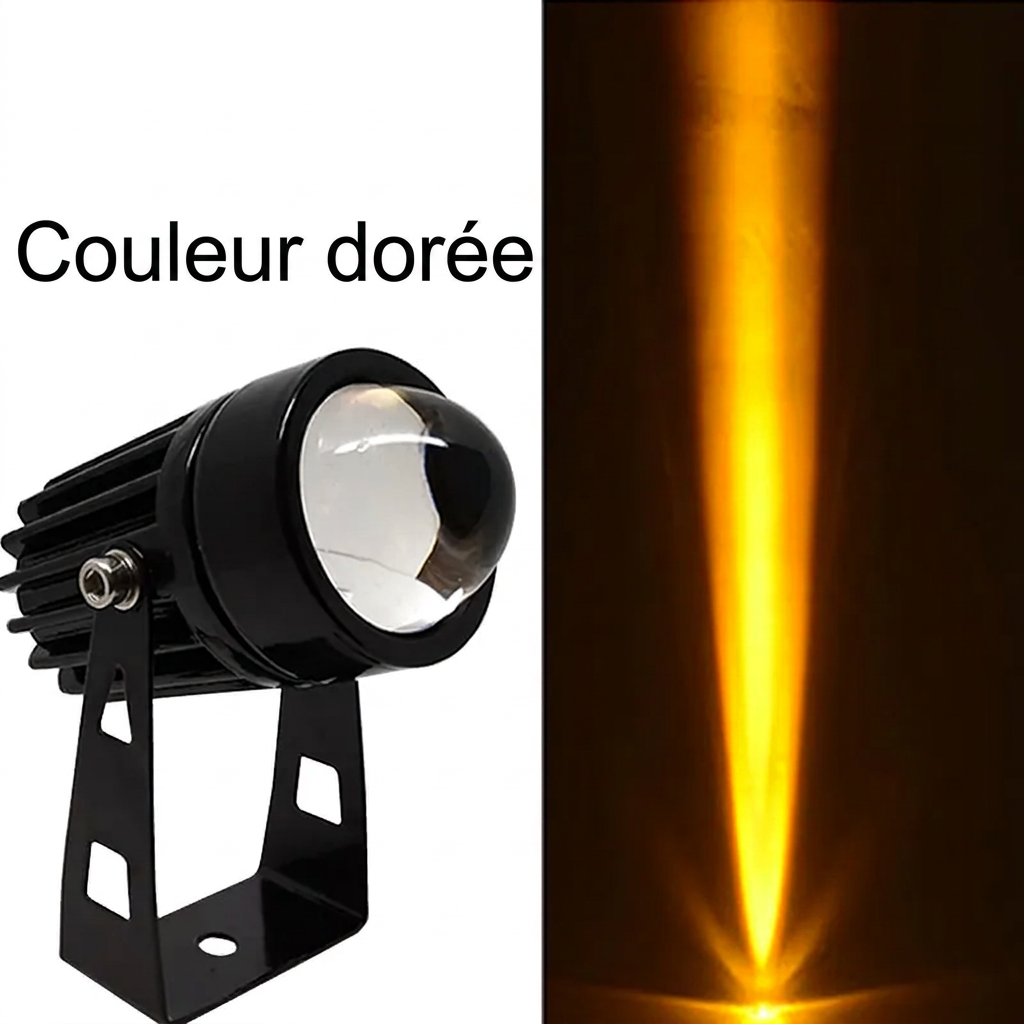 Projecteur mural LED extérieur – lumière doré – version française